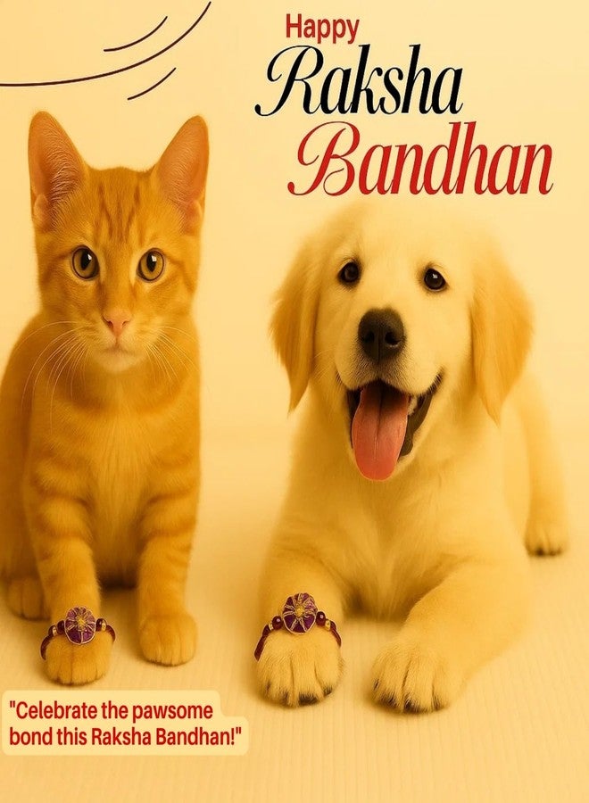 Sage Square Paw Bandhan Rakhi for Cats & Dogs | Pet-Safe Evil Eye Resin Design | Celebrate Raksha Bandhan with Love for Pets (Design 3) - Image 2